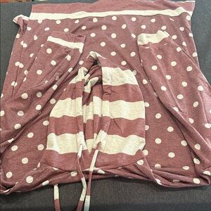 White Birch Striped Knitwear in Maroon and Cream 1X